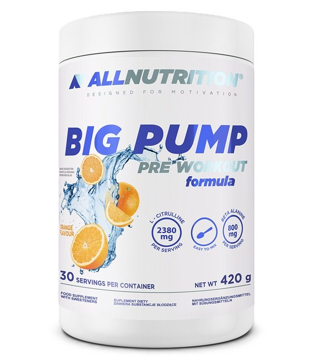 Allnutrition Big Pump Formuła Przedtreningowa bez Kofeiny Orange 420g