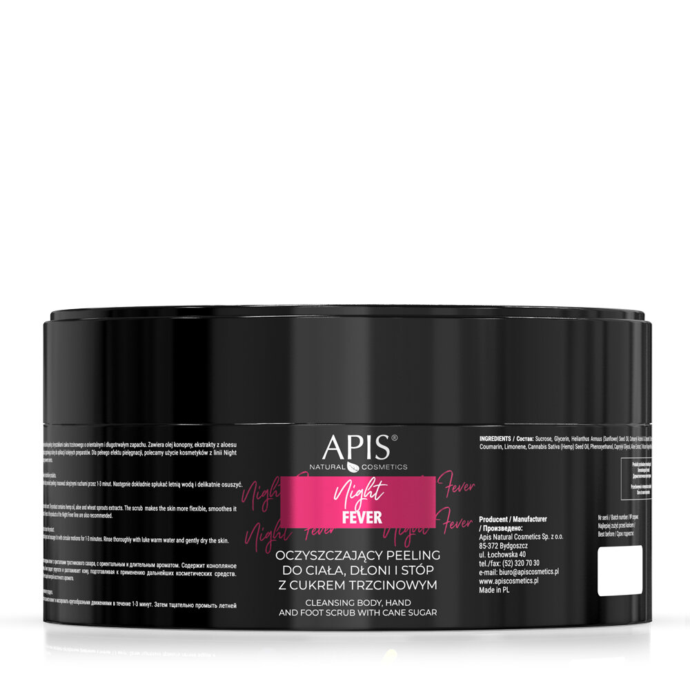 Apis Night Fever Purifying Body Scrub for Hands and Feet with Cane Sugar 250g