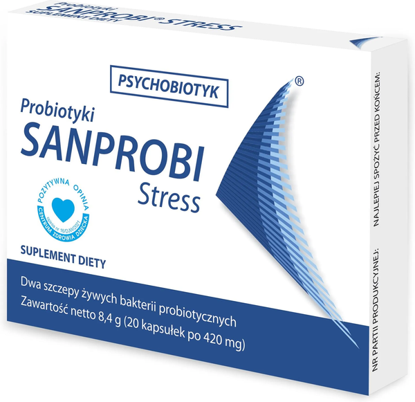 Sanprobi Stress Probiotic Supporting Gut Microflora 20 Capsules