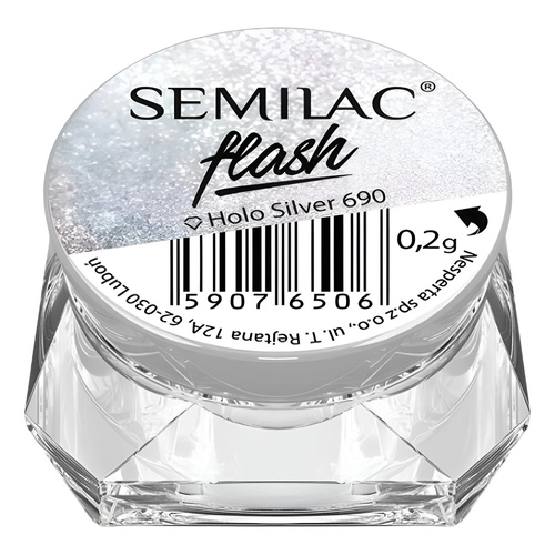 Semilac Flash - 690 Holo Silver Nail Decoration 0.2g