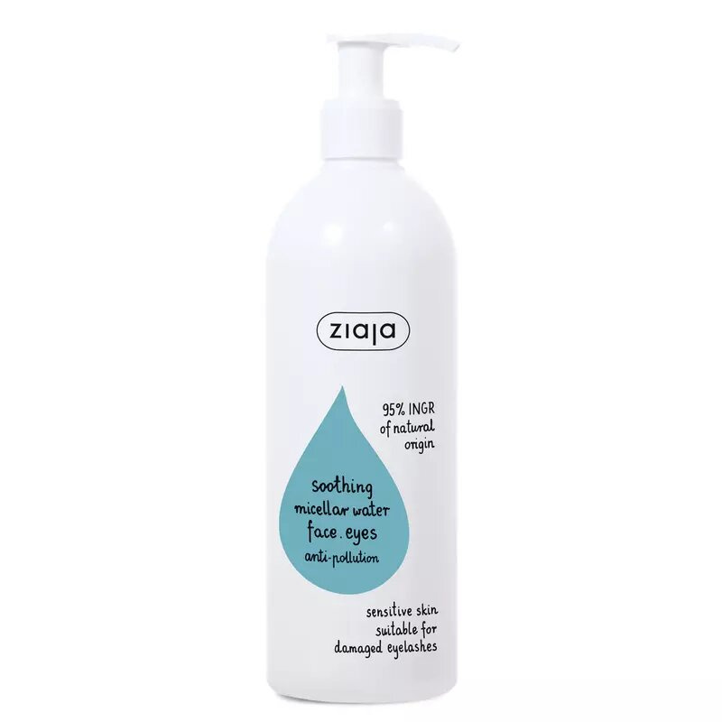 Ziaja Soothing Micellar Fluid for Sensitive Skin and Eyelashes 390ml