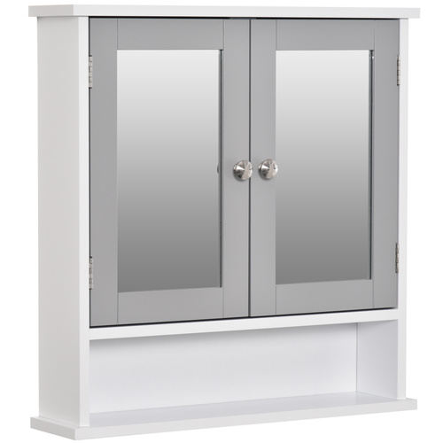 kleankin Bathroom Wall Storage Cabinet - Grey