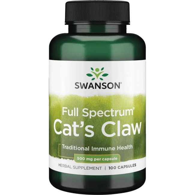 Swanson Cat's Claw 500mg for Immune System Support 100 Capsules