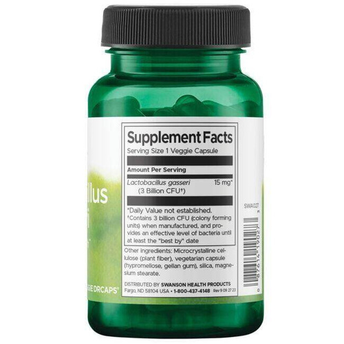 Swanson Lactobacillus Gasseri 3 Billion CFU for Gut Support 60 Vcapsules