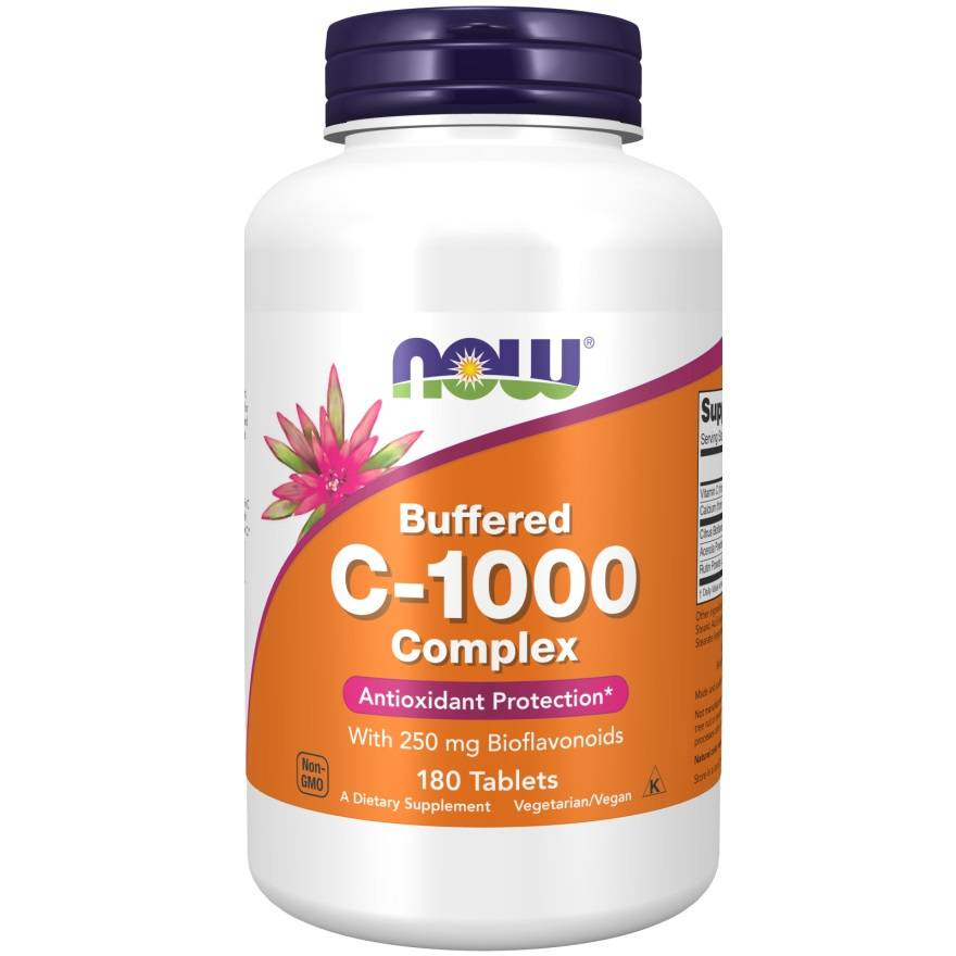 Now Foods Vitamin C-1000 Complex Complex Buffered 250mg Bioflavonoids 180 Tablets