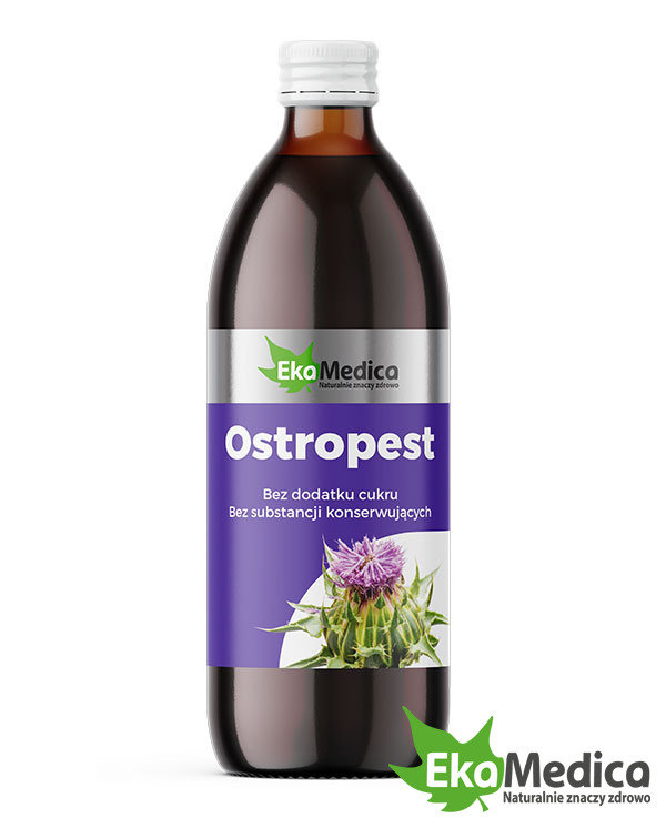 EkaMedica Naturalny Sok Z Ostropestu Bez Dodatku Cukru, Wspiera Trawienie 500ml