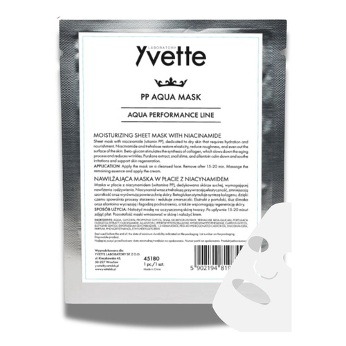 Yvette Aqua Performance Moisturizing PP Aqua Mask for Dry Skin 1pc