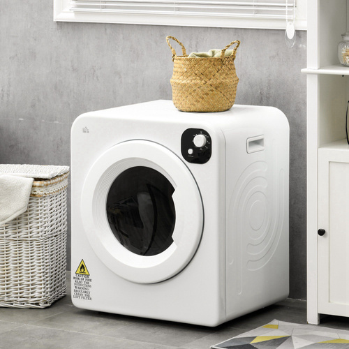 HOMCOM 6kg Countertop Tumble Dryer, with Seven Programmers, White