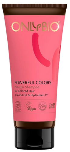 OnlyBio Powerful Colors Chroniący Kolor Micelarny Szampon z Olejkiem Migdałowym dla Farbowanych i Suchych Włosów 200ml