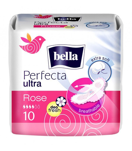 Bella Perfecta Ultra Rose Deo Fresh Sanitary Pads 10 Pieces