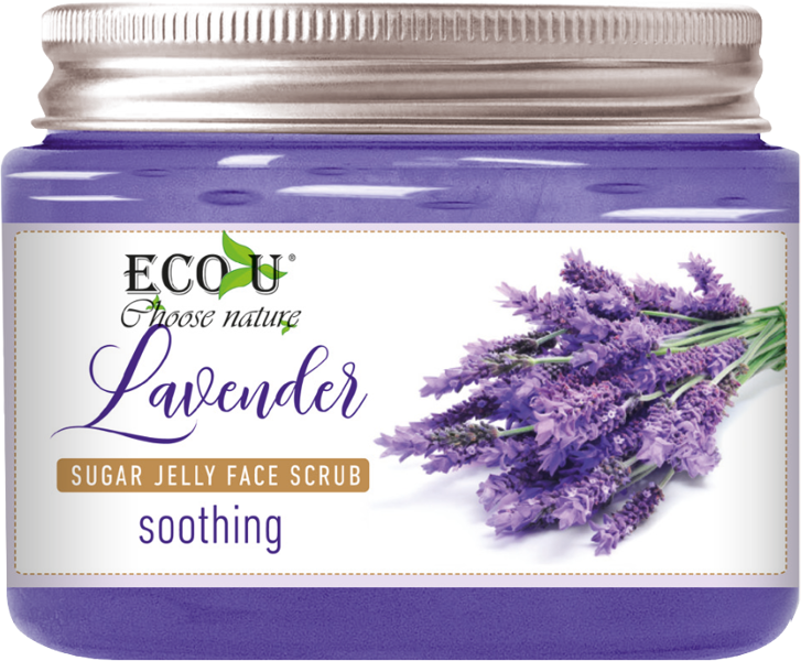 EcoU Lavender Sugar Jelly Face Scrub Soothing 140 g