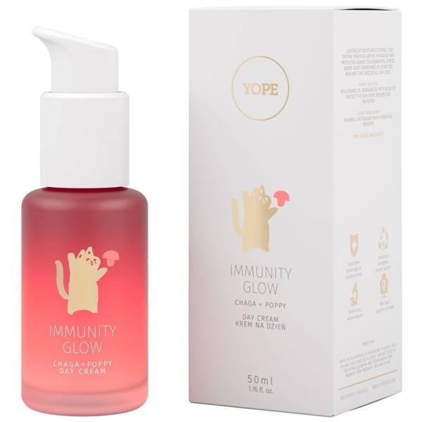 Yope Immunity Glow Intensywnie Nawilżający Naturalny Krem na Dzień z Grzybem Chaga i Olejem z Maku 50ml