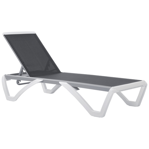 Outsunny Aluminium Frame Sun Lounger, with Adjustable Back - Grey