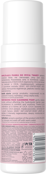 Eveline Cica Skin Nawilżająca Pianka do Mycia Twarzy 150ml