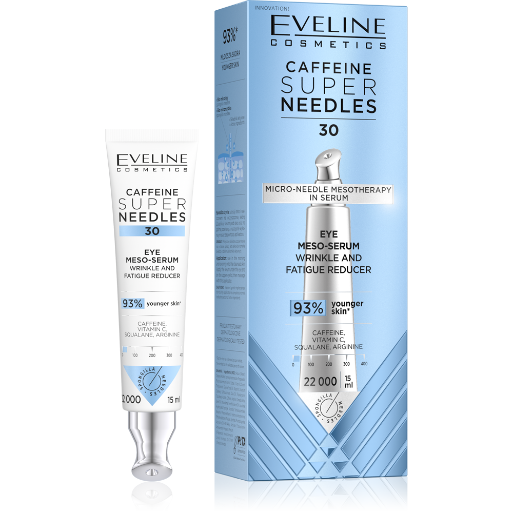 Eveline Super Needles Caffeine 30 Meso-Serum for Eyes Wrinkle Reducer 15ml