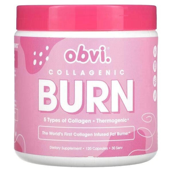 Obvi Collagenic Burn a Collagen Infused Fat Burner for Weight Loss and Beauty 120 Caps
