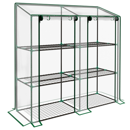 Outsunny 46 x 143cm Three-Shelf Mini Greenhouse - Clear