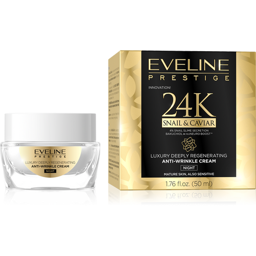 Eveline Prestige 24K Snail & Caviar Anti-Wrinkle Night Cream for Mature Skin 50ml