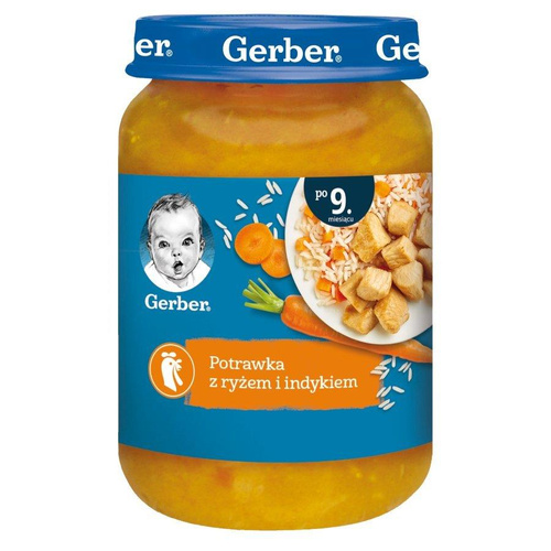 Gerber Danie Potrawka z Indykiem i Ryżem dla Niemowląt po 9 Miesiącu 190g
