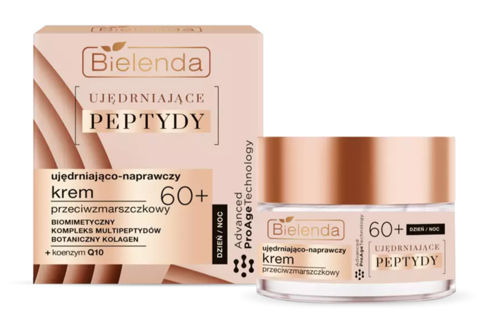 Bielenda Ujędrniające Peptydy 60+ Ujędrniająco-Naprawczy Krem Przeciwzmarszczkowy na Dzień i Noc 50ml