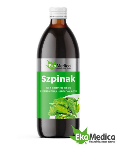 EkaMedica Szpinak Suplement Diety z Naturalną Witaminą C na Pracę Naczyń Krwionośnych 500ml