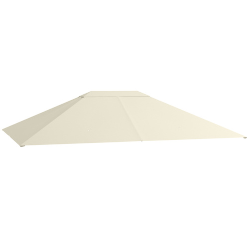 Outsunny 3 x 4m Gazebo Canopy Replacement Cover, Gazebo Roof Replacement (TOP COVER ONLY), Cream White