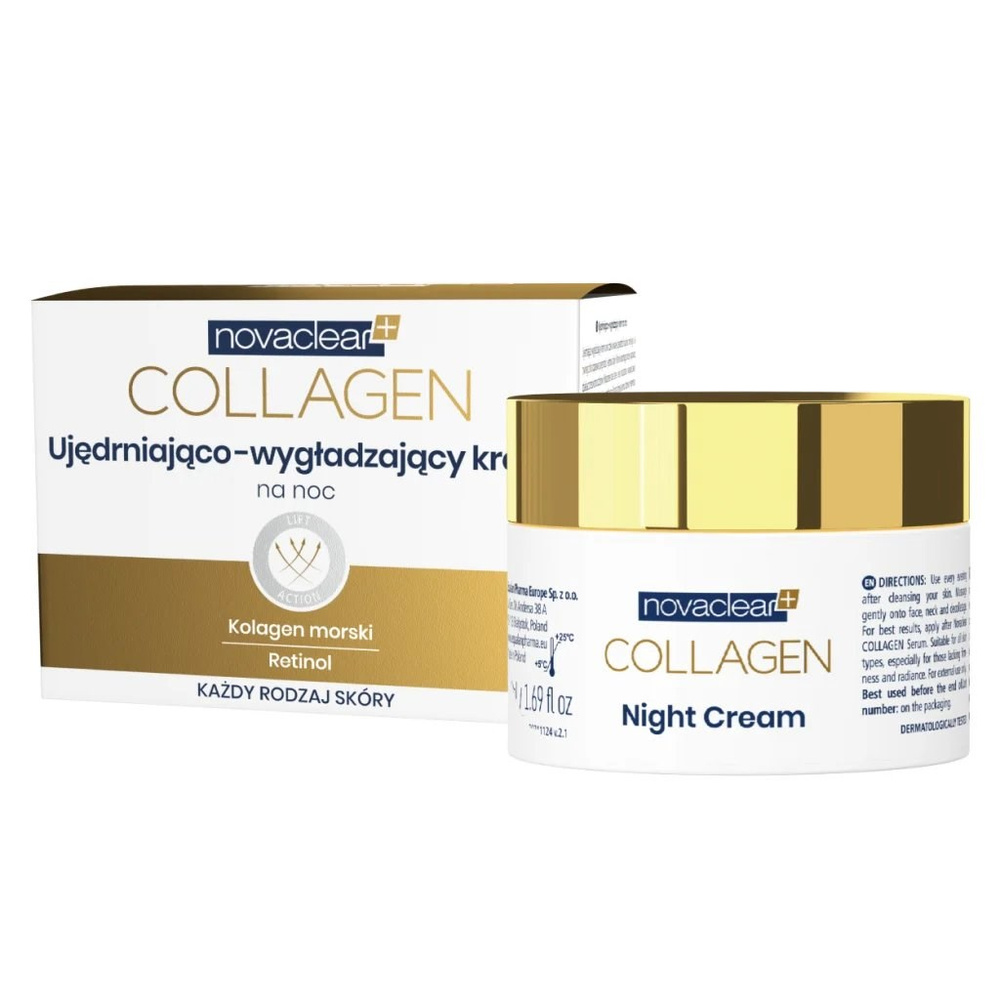 NovaClear Collagen Ujędrniający i Wygładzający Krem dla Każdego Rodzaju Cery na Noc 50ml