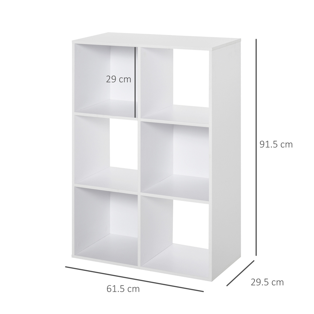HOMCOM 6-Cube Bookshelf - White