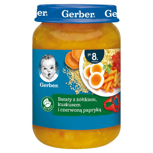 Gerber Bataty z Żółtkiem Kuskusem i Czerwoną Papryką dla Niemowląt po 8 Miesiącu 190g