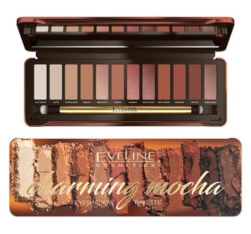 Eveline Charming Mocha 12 Highly Pigmented Shadows Palette Eye Make Up 12g