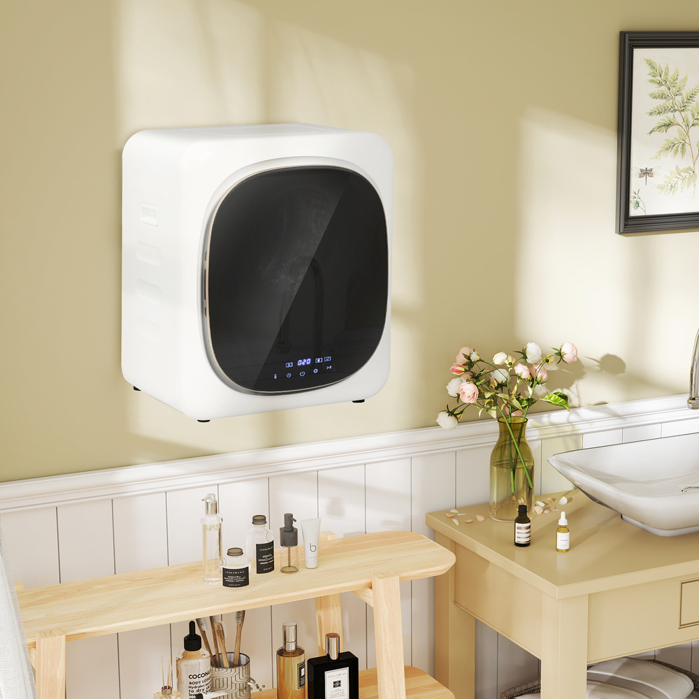 HOMCOM 2.5 kg Compact Tumble Dryer, with UV Sterilisation - White