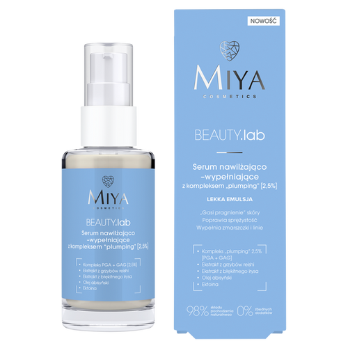 Miya BEAUTY.Lab Serum Nawilżająco-Wypełniające z Kompleksem Plumping [2,5%] dla każdego Rodzaju Skóry 30ml