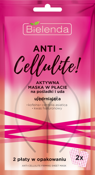 Bielenda Anti-Cellulite Aktywnie Ujędrniająca Maska na Pośladki i Uda w Płacie 2 Szt