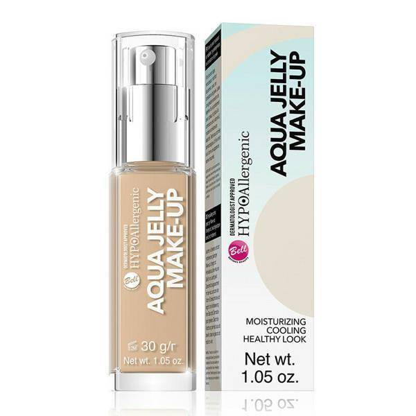 Bell HypoAllergenic Aqua Jelly Make-Up Hypoalergiczny Podkład Nawilżająco-Matujący o Konsystencji Galaretki 04 Golden Beige 30ml