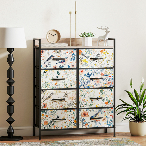 HOMCOM 8-Drawer Chest of Drawers - White