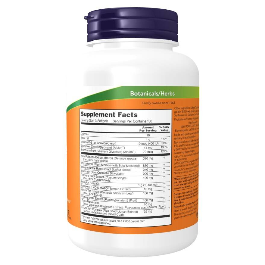 Now Foods Prostate Health Clinical Strength Supports Prostate Health 180 Softgels