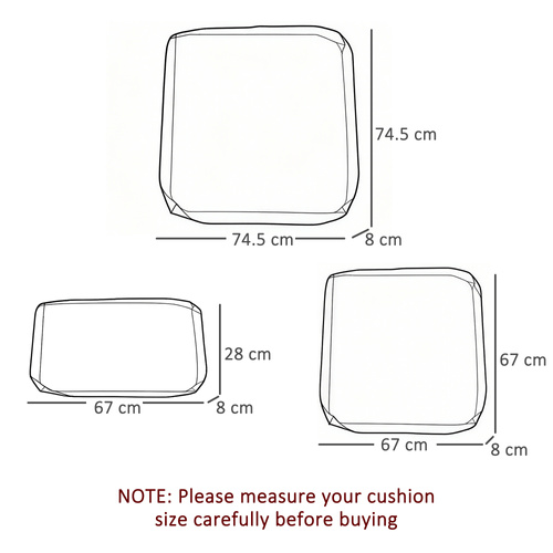 Outsunny Cushion Cover Replacement Garden Rattan Patio Furniture Seat Cover