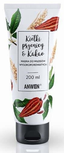 Anwen Maska do Włosów Wysokoporowatych z Kiełkami Pszenicy i Kakao 200ml
