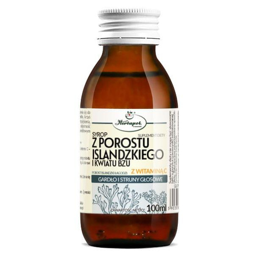 Herbapol Syrop z Porostu Islandzkiego i Kwiatu Bzu z Witaminą C na Gardło i Struny Głosowe 100ml