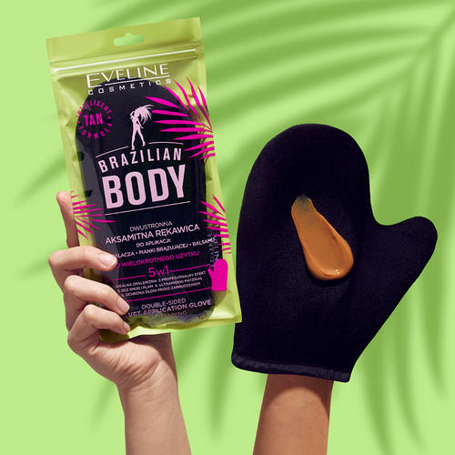 Eveline Brazilian Body Double Sided Velvet Glove for Body Products Application 1 Piece