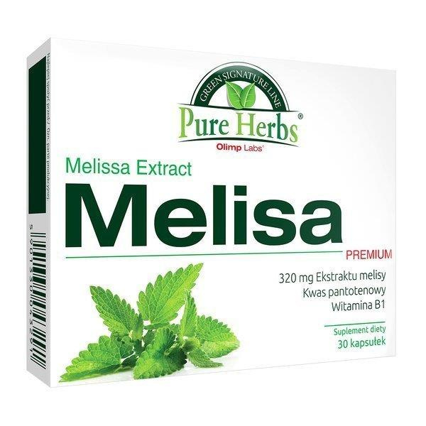 Melissa Premium Lemon Balm Extract and Vitamin B1 for Mood and Sleep 30 Capsules