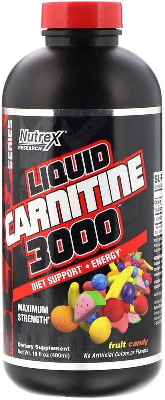 Nutrex Liquid Carnitine 3000 Liquid L-Carnitine for Fat Burning and Energy Berry Blast 480ml