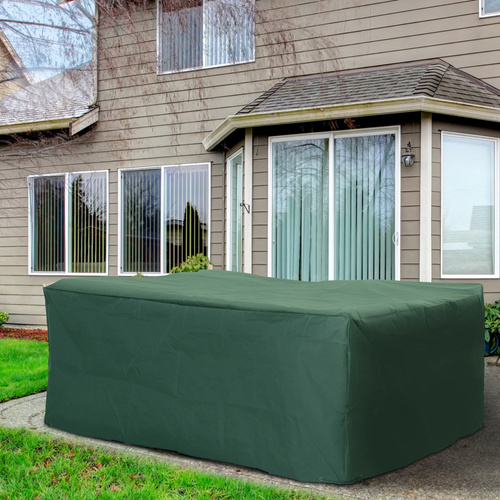 Outsunny Outdoor Garden Furniture Cover Waterproof, Anti-UV 600D Heavy Duty Oxford Fabric Patio Furniture Cover for Rectangular Sofa Table Set, Green, 245 x 165 x 55 cm