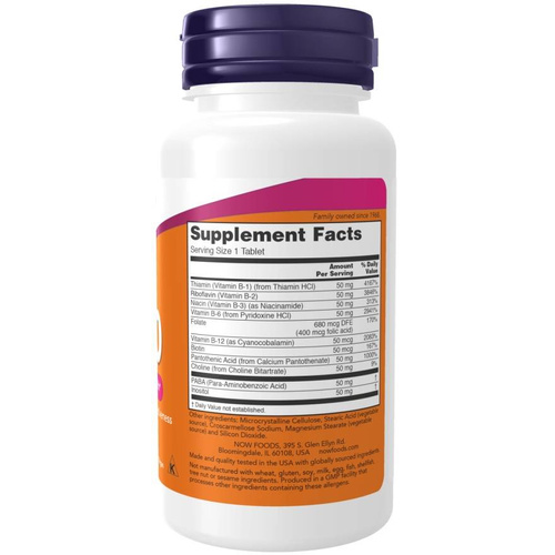Now Foods Vitamin B-50 Complex Maksymalna Skuteczność 250 Tabletek