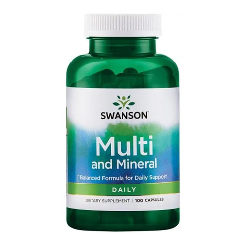 Swanson Multi and Mineral Daily Vitamin Complex for Wellness Support 100 Capsules