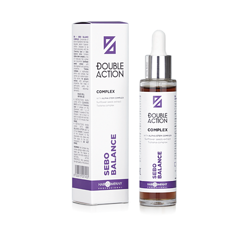 Hair Company Double Action Sebo Balance Complex Koncentrat Składników Aktywnych Regulujący Wydzielanie Sebum 50ml