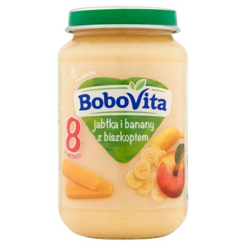 BoboVita Deser Jabłka i Banany z Biszkoptem dla Niemowląt po 8 Miesiącu 190g