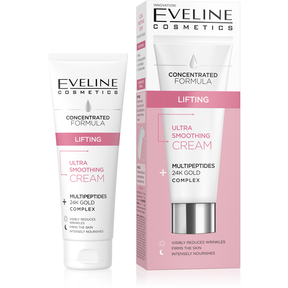 Eveline Concentrated Formula Lifting Ultra Smoothing Cream Multipeptides Gold 24K Complex 50ml