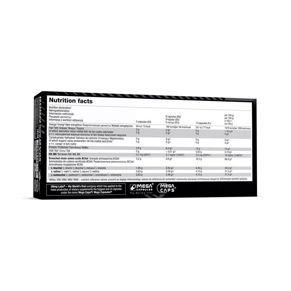 Olimp BCAA 1100 Mega Caps Amino Acids for Muscle Recovery 120 Capsules