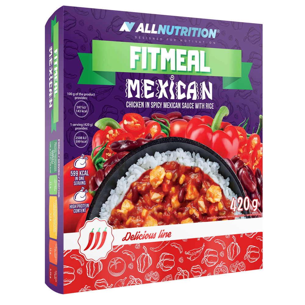 Allnutrition Delicious Line Fitmeal Mexican Chicken with Rice in Hot Mexican Sauce 420g